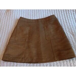 Old Navy Faux Suede Mini Skirt With Front Pockets Cognac Camel Size 6